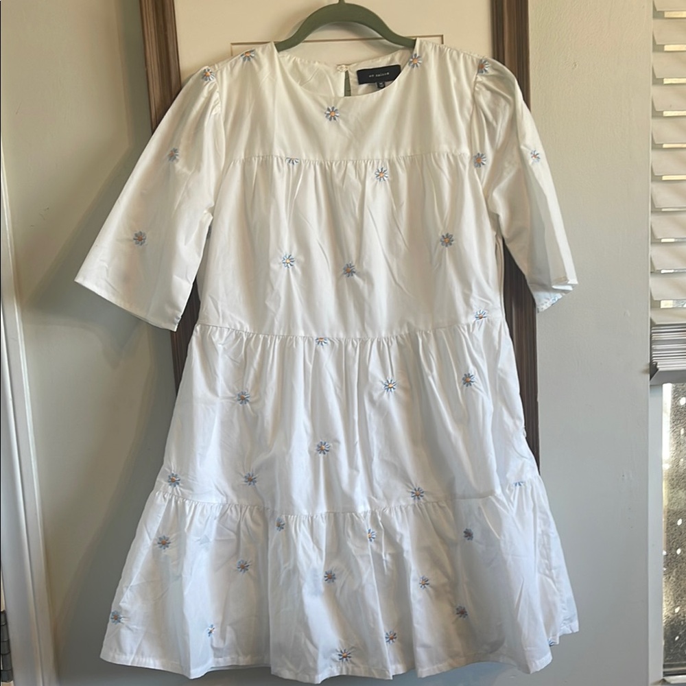 En Saison White Tiered Ruffled Mini Sundress